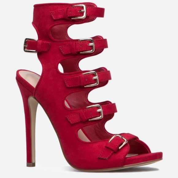 Rosselyn Red Heeled Sandal - Picture 4 of 11